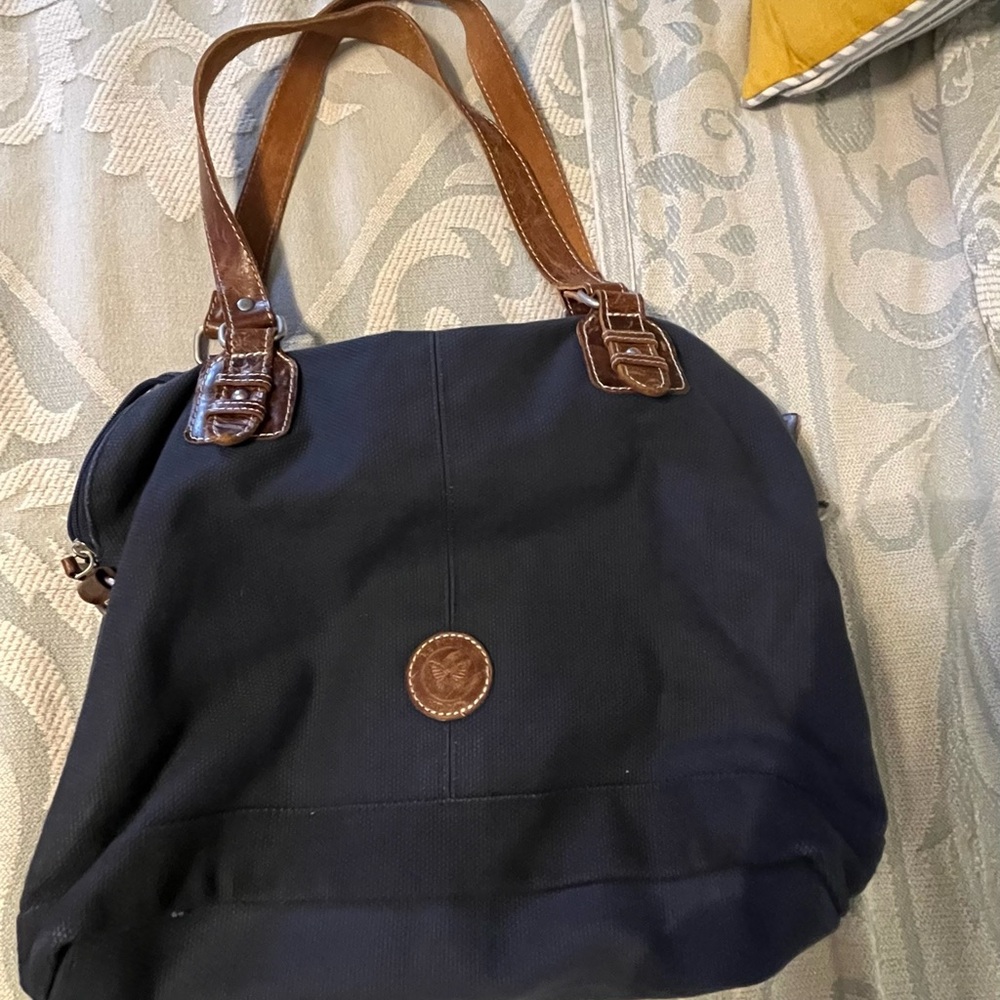 Stylish Navy and Brown Women's Bag